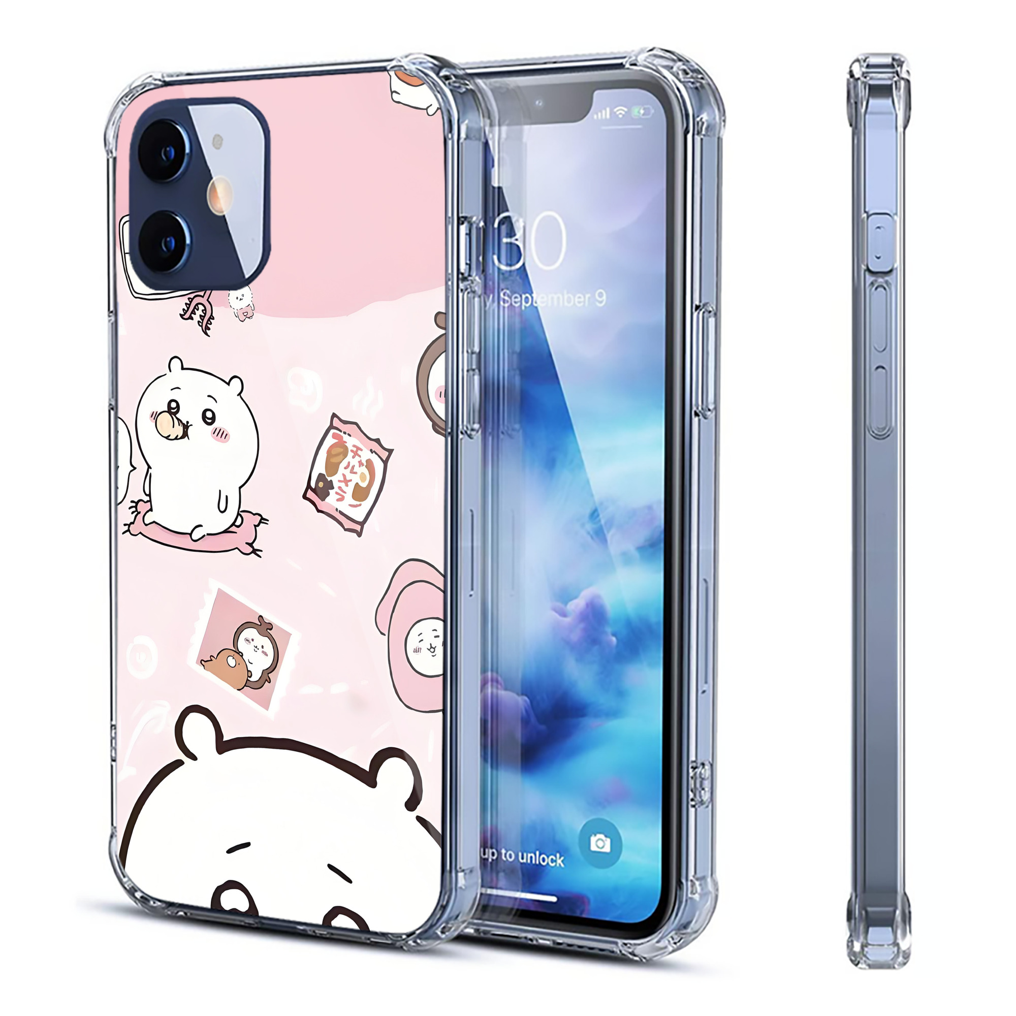（画像用） ちいかわ Chii-kawa 【iPhone 12シリーズ対応】透明スマホケース（クリアソフトケース）